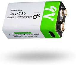 2 Stück Wiederaufladbarer USB 9 V Lithium Ionen Akku, hohe Kapazität, 650 mAh, wiederaufladbarer 9 V Akku, 1,5 H Schnellladung