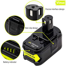 2 Stück P108 Ryobi Akku 18V 6Ah Lithium Ersatzakku für Ryobi P108 RB18L50 RB18L40 RB18L25 RB18