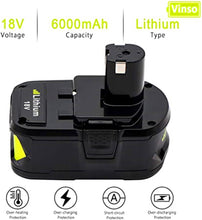 2 Stück P108 Ryobi Akku 18V 6Ah Lithium Ersatzakku für Ryobi P108 RB18L50 RB18L40 RB18L25 RB18