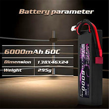 HRB RC Akku 6000 mAh Lipo Batterie 7,4V 60C 2S mit Female T-Stecker Batterie Ersatzakku für RC Auto Flugzeug Helikopter