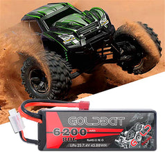 2 Packs RC Akku 6200 mAh Lipo Akku Lipo Batterie 80C 2S 7,4V mit Female T-Stecker Batterie Ersatzakku für RC Auto Flugzeug Helikopter