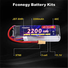 RC Akku 3S 11.1V 2200mAh 40C LiPo Batterie mit XT60 Stecker Modellbau Akkupack für RC Quadcopter Drone FPV