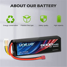 VORJAY 4S 14,8V 60C 6000mAh LiPo Akku mit Deans T Stecker und XT 60 Verbinder Batterie Ersatzakku für Heli Flugzeug Hubschrauber