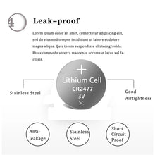 5 stücke cr2477 3V lithium-batterien dl2477 ecR2477 lm2477 kcR2477 cr 2477 Knopfzellen batterie Lithium-batteria