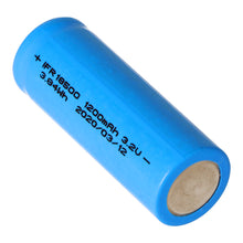 IFR 18500 1200mAh 3,2V LiFePO4 Batterieknopf oben, Größe ca. 50,7x18,15mm