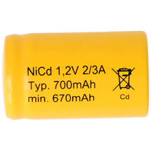 1 Stück 700mAh KR-600AE 1,2V, NiCd Akku 2 / 3A 28x17mm
