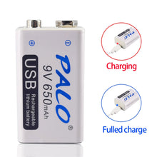 650mAh Micro USB 6F22 9V Lithium-Ionen-Lithium-Batterie für ferngesteuertes Hubschraubermodell-Mikrofonspielzeug