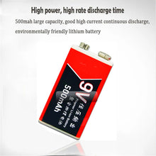 14450 500mAh 9V USB Lithium-Ionen-Polymer-Akku für drahtloses Multimeter-Mikrofon-Headset-Massagegerät