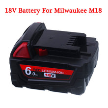 18V 6000mAh Lithium Ionen Elektrowerkzeugakku für Milwaukee M18 48 11 1815 48 11 1850 2646 20 2642 21CT Ersatz M18 Akku