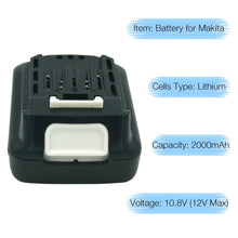 12V 10,8 V 2000mAh für Makita Akku BL1016 BL1040B BL1020B BL1041 BL1021 Lithium-Ionen-Elektrowerkzeug-Akku