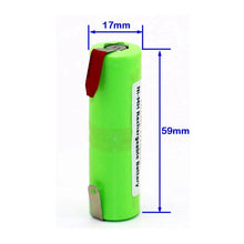 Ni-mh 2,4 V 1300mAh Akku w/Tabs für Zahnbürste Braun Oral-B Rasiermesser 17290C2SL 17x56mm
