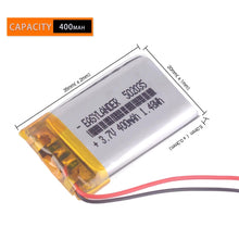 502035 3,7 V 400 mAh Lithium Polymer Akku für mp3 mp4 mp5 Spielzeug DVR 052035 502035pl Mini 0801 Ambarella a2s60