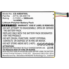 3.7V 3800mAh Tablette akku für  B00VKIY9RG Kindle Fire HD 10 Kindle Fire HD 10.1 SR87CV, SR87MC Li-Polymer