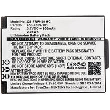 3.7V 800mAh Kamera akku für  FR Wearable Lifestyle Li-ion