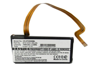 3.7V 700mAh Media Player akku für Apple Microsoft Li-ion