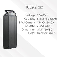 EU Lagerhaus 48V 31.2Ah E-Bike Gepäckträger Akku Set, LG 21700 A-Grade Zellen, inkl. 4A Schnellladegerät, V-Brake Halterung